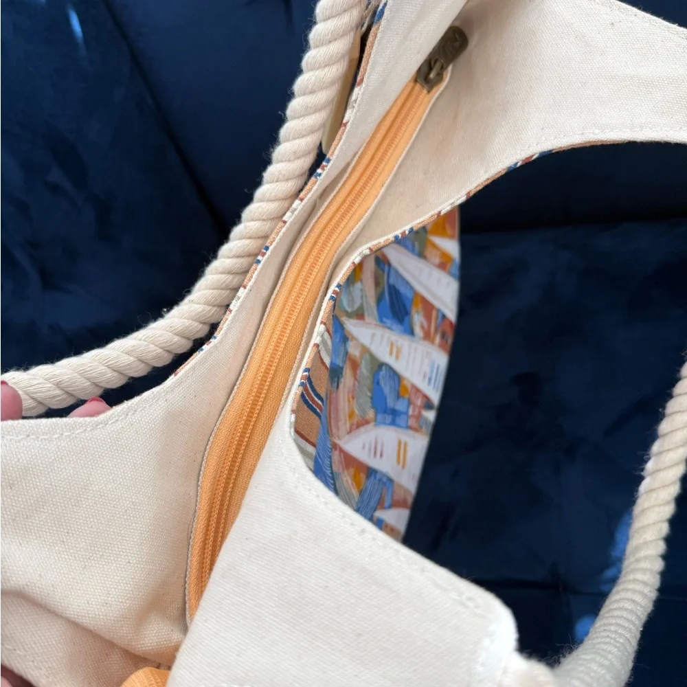 Paul Brent Sun n Sand Coastal Sailboat Canvas Tote - Picture 7 of 15